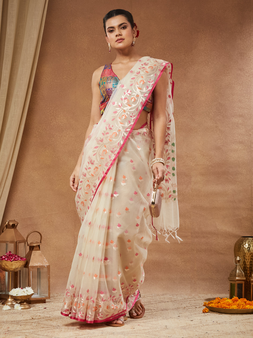 Sanjhi - Multicolour Banarasi Brocade Patchwork Saree Blouse