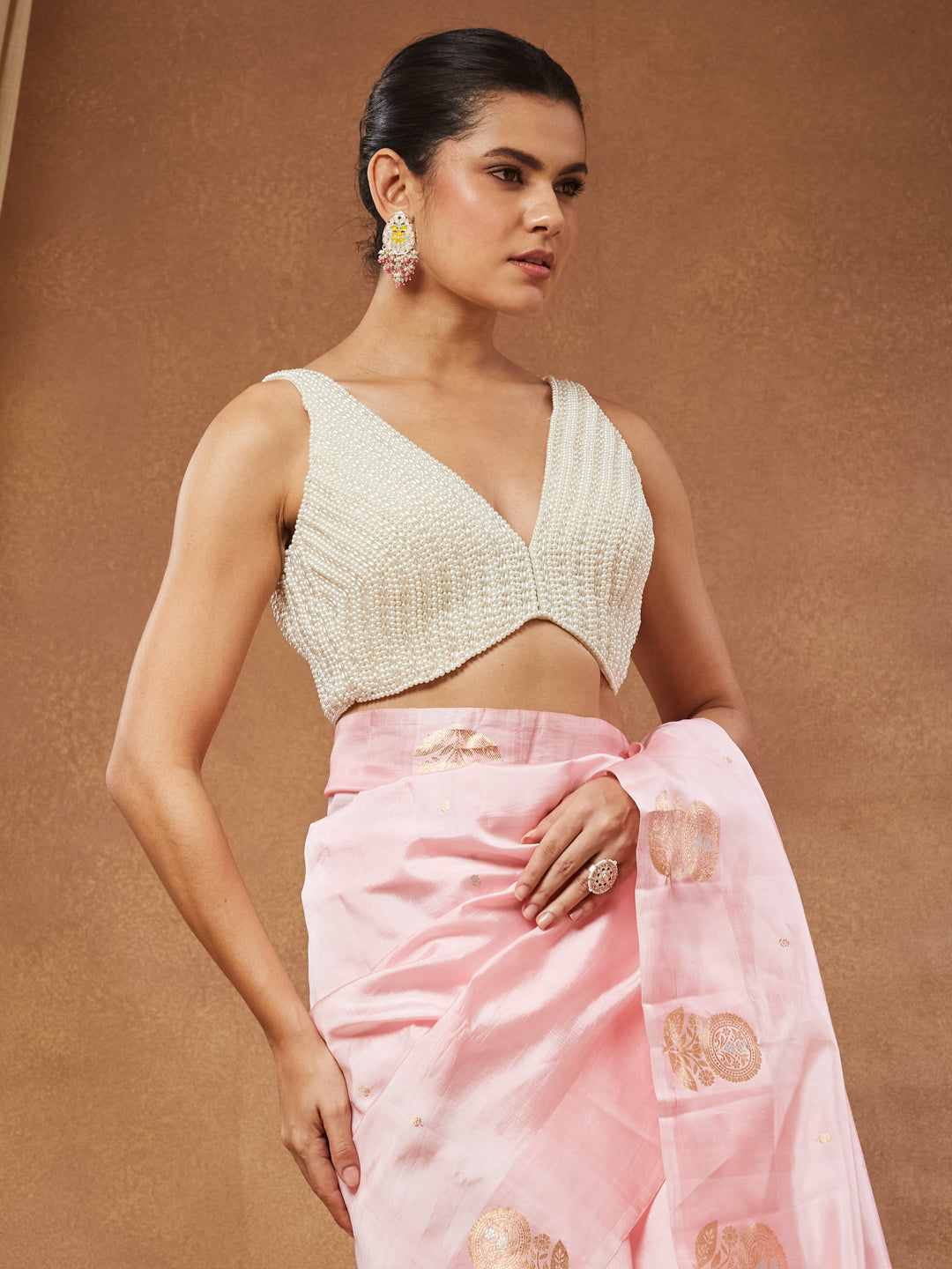 Sadaf - Ivory Pearl Embroidered Blouse