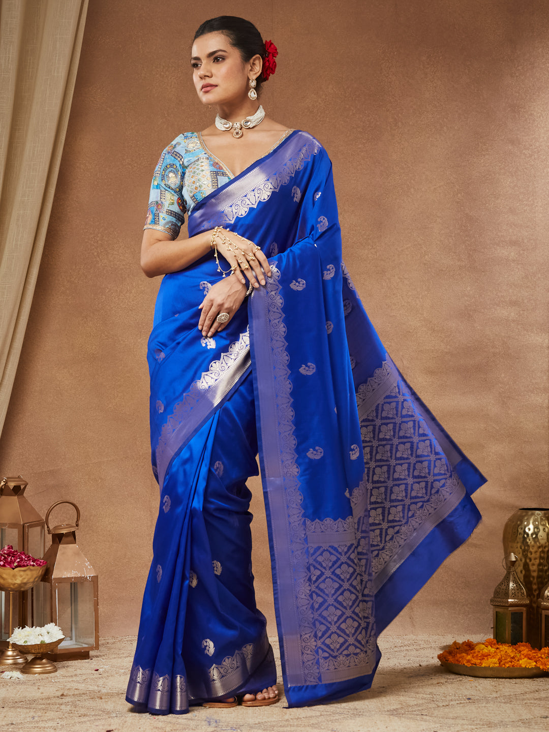 Nilanjana - Royal Blue Silver Zari Banarasi Silk Saree