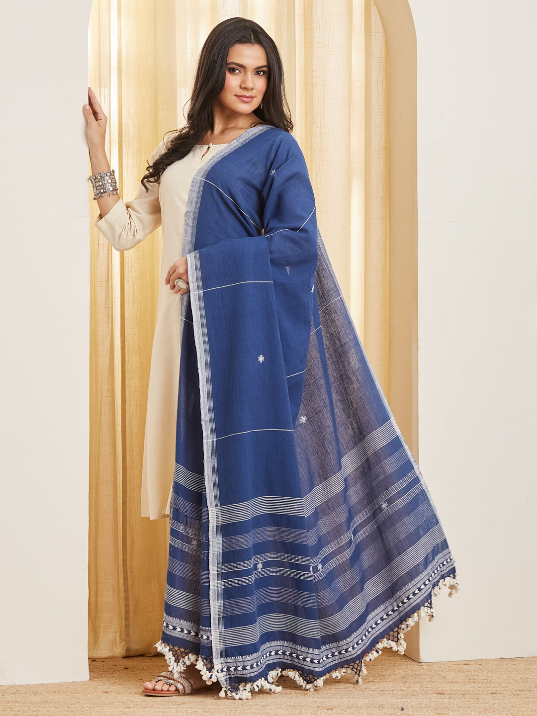 Amber indigo dupatta