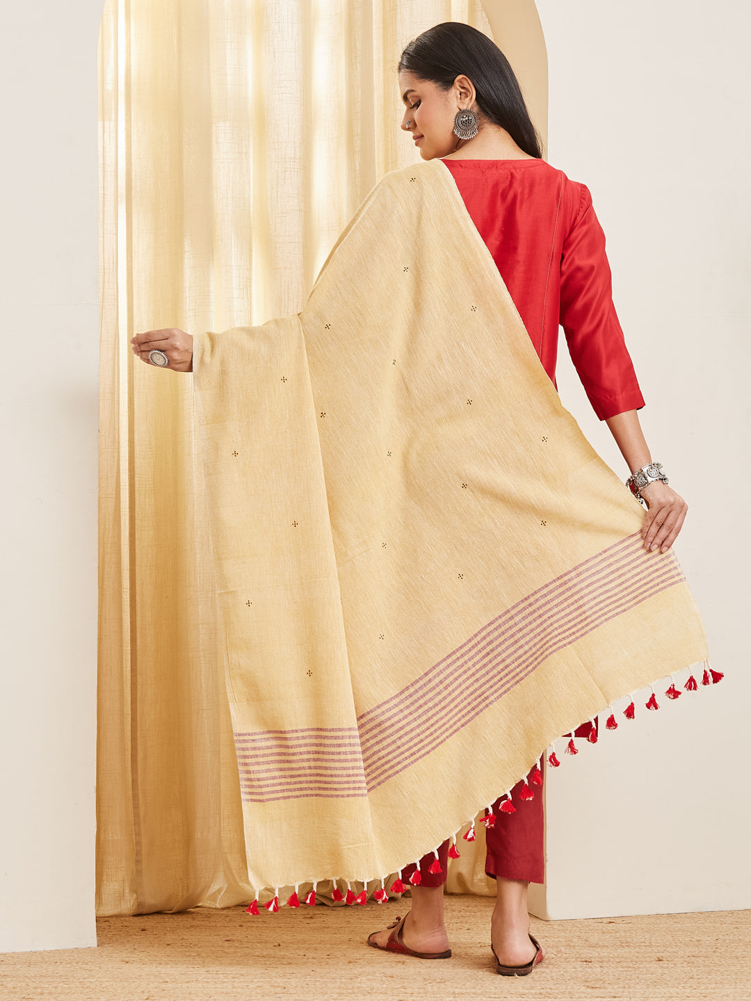 Ketaki butter yellow dupatta