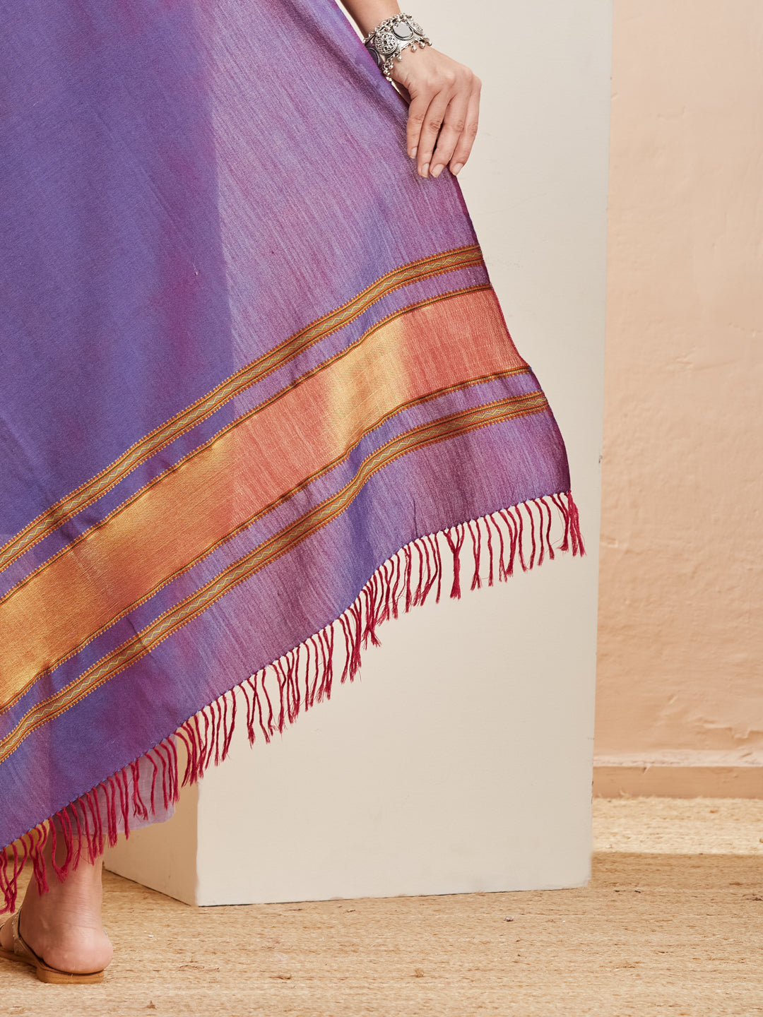 Nilofar dupatta gold zari border detail