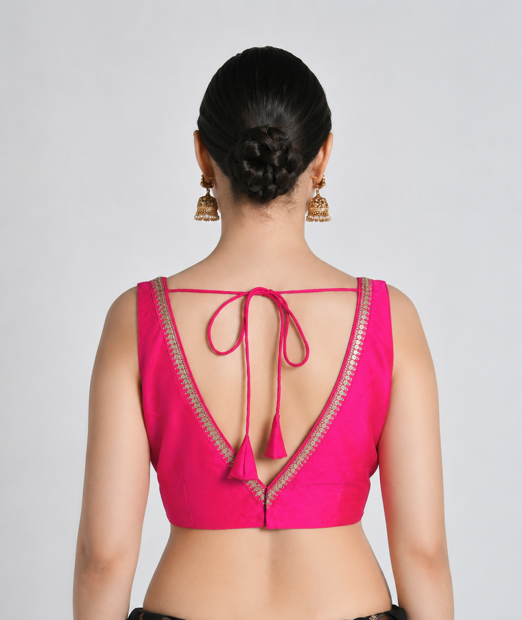 Gulaabi - Fuchsia Silk Saree Blouse