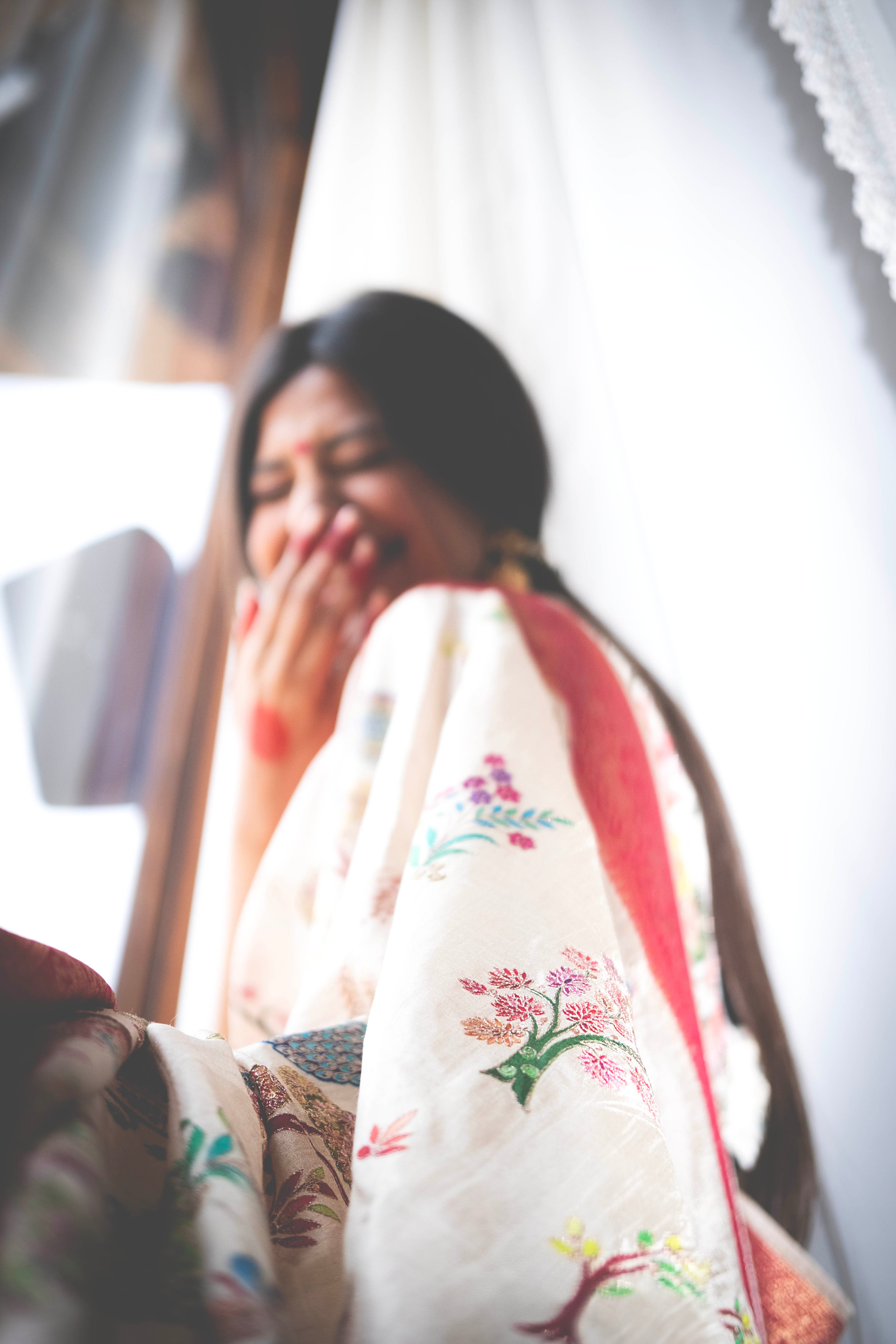 Aparajita Radha ivory Kalamkari silk saree, red pallu detail